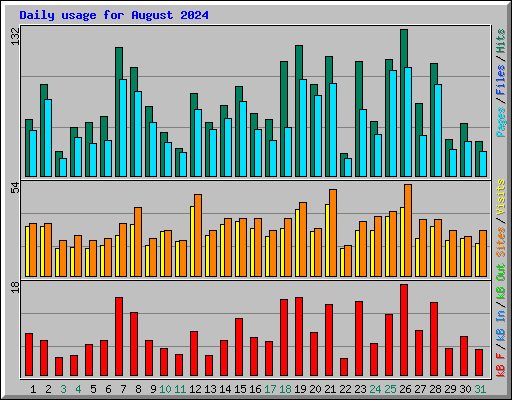 Daily usage for August 2024